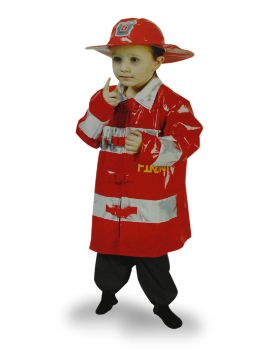 Bombero Fireman Boy Kids Costume Large 