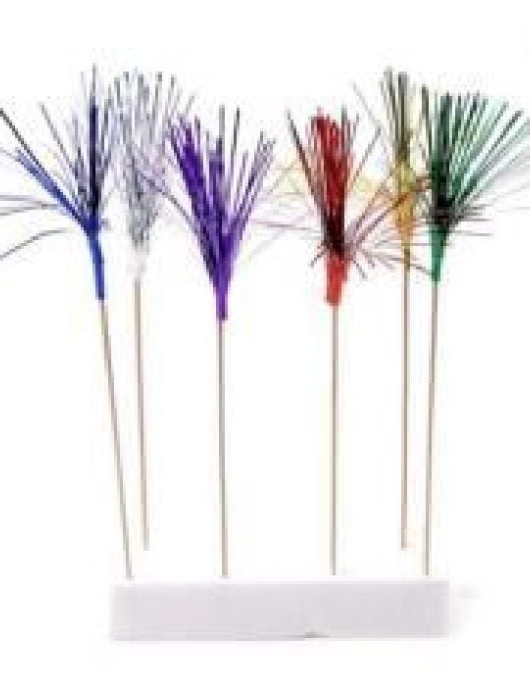 Adorns Para Helados Y Cocktails (Slim & Long Wooden Sticks With Foil strings on top)