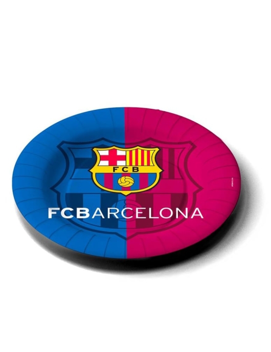 Football FC Barcelona Round Paper Plates 23cm