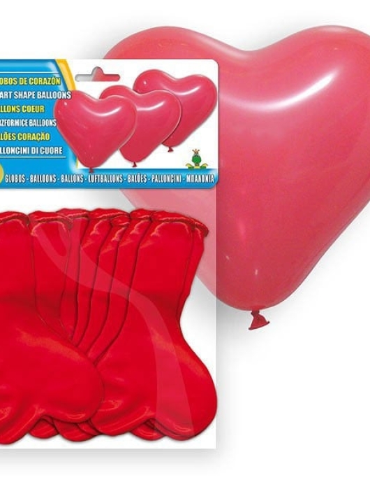 Red Heart Shape Balloons 33cm x 36cm 10pcs