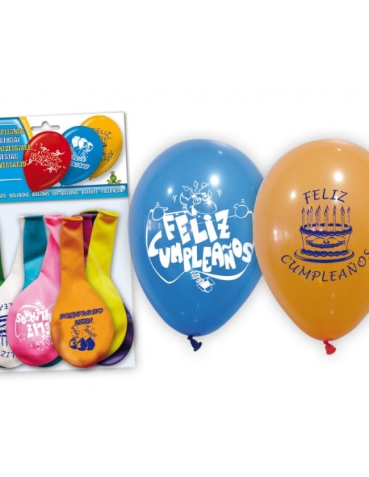 Assorted Happy Birthday Large Balloons 27cms 10pcs