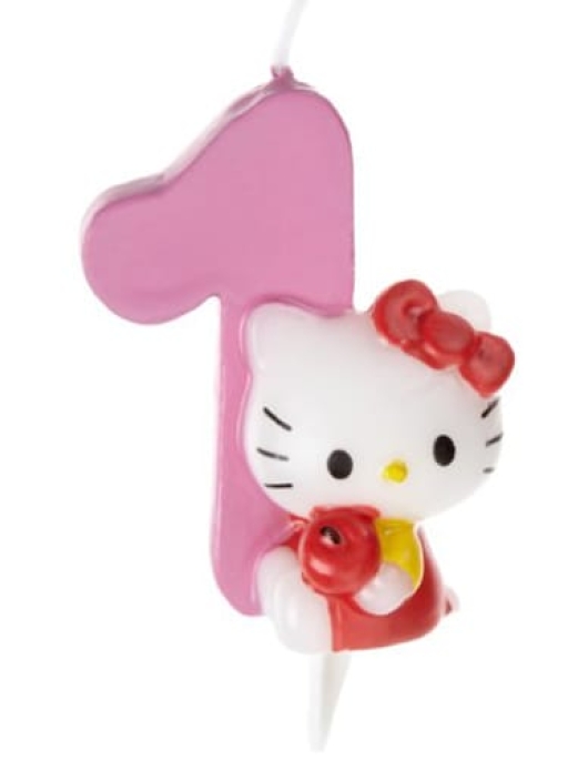 Hello Kitty Original Pink Numeral #1 Cake Candle