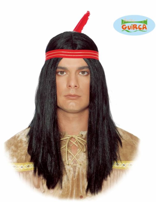 Wig- (Cinta Incluida) INDIO (Red Indian) Long Hair