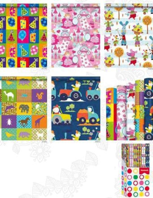 Gift Wrap Paper Roll ( 5 Different Multi Printed)