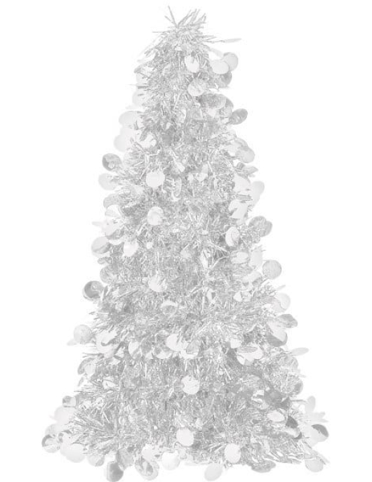 White Tinsel Glitter Garland with Dots 1.8 meters