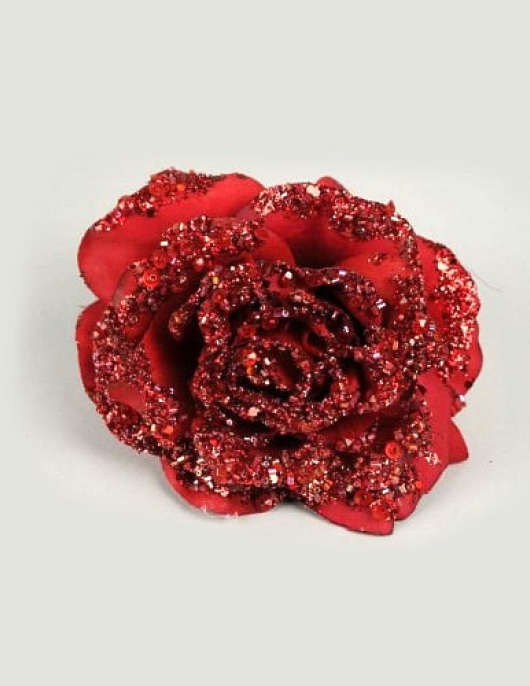 Pack of 1 - Red Decorative Artificial Flower 14cms