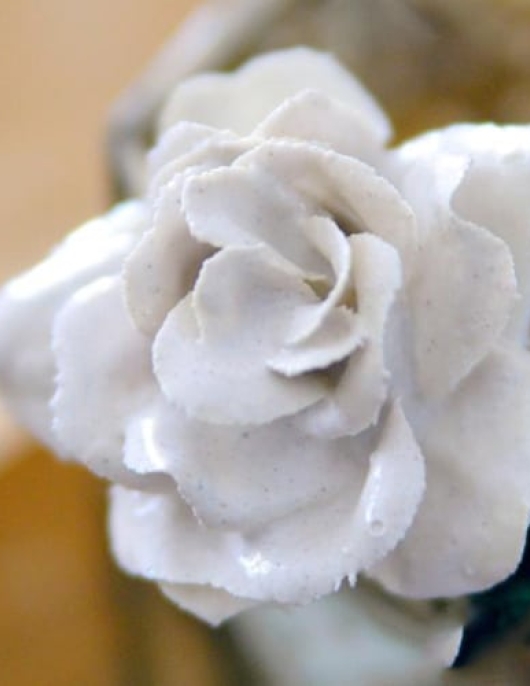 White Rose Artificial Flower 14cms