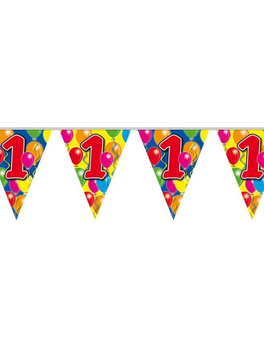 Happy Birthday Balloons No.1 Plastic Flag Banner 10meters