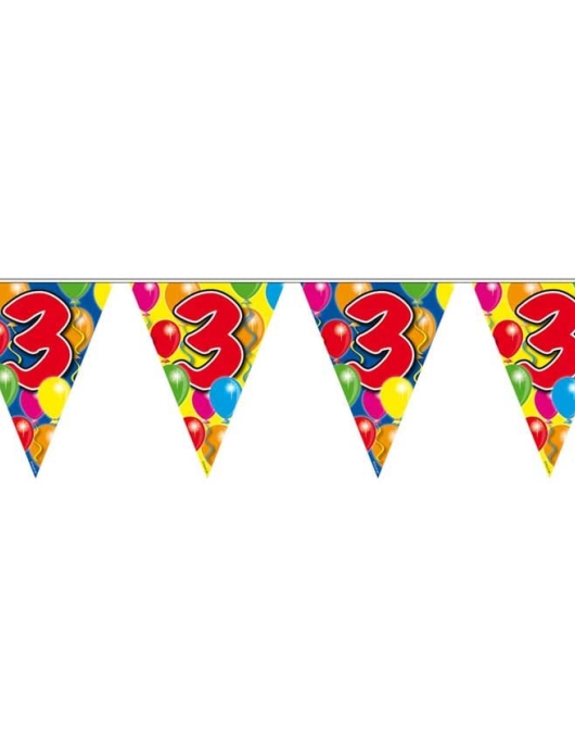 Happy Birthday Balloons No.3 Plastic Flag Banner 10meters