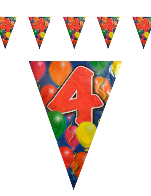 Happy Birthday Balloons No.4 Plastic Flag Banner 10meters