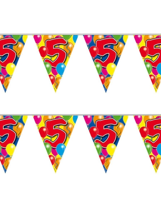 Happy Birthday Balloons No.5 Plastic Flag Banner 10meters