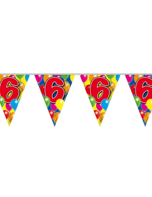 Happy Birthday Balloons No.6 Plastic Flag Banner 10meters