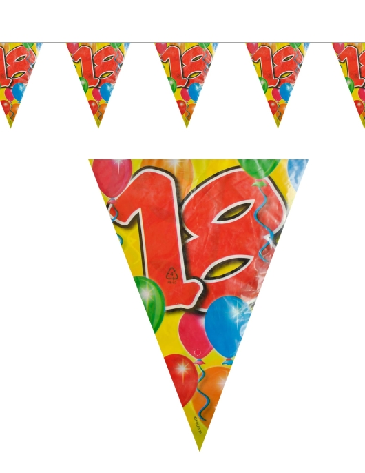 Happy Birthday Balloons No.18 Plastic Flag Banner 10meters