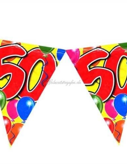 Happy Birthday Balloons No.50 Plastic Flag Banner 10meters