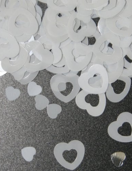 Confetti Off White Hollow and Solid Heart
