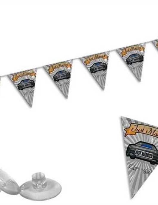 Auto Vlaggenlijn (Cars Decoration Flags Just Married)