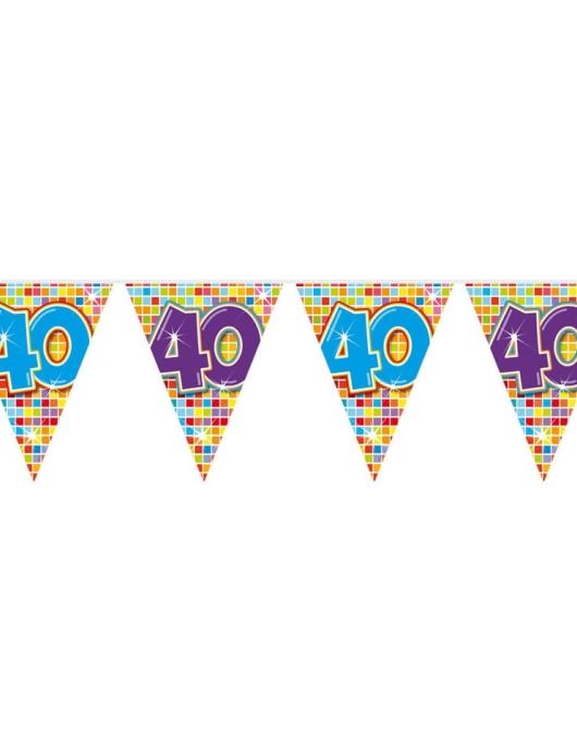 Happy Birthday Colorful No.40 Plastic Flag Banner 6meters