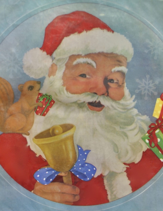 Santa Claus Round Printed Sticker 30 x29cms