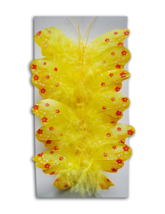 Yellow Butterfly Hair Pin 6pcs