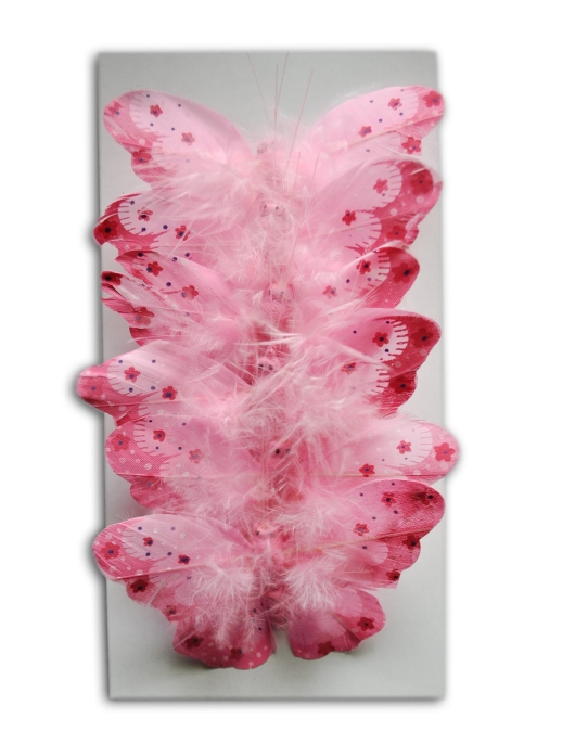 Pink Butterfly Hair Pin 6pcs