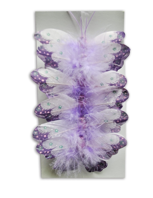 Purple Butterfly Hair Pin 6pcs