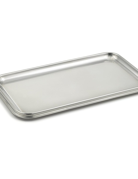Silver Metallic Rectangle Plastic Tray
