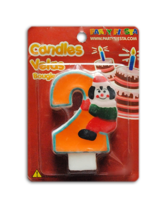 Clown Numeral # 2 Cake Candle