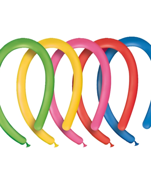 Pastel Assorted Colors Twisting long Balloons 5pcs