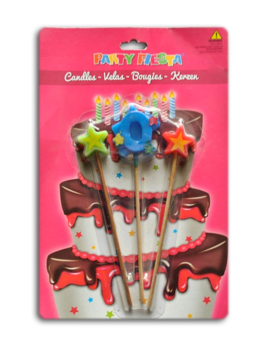 Stars Stick Numeral #0 Cake Candle
