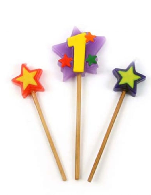 Stars Stick Numeral #1 Cake Candle