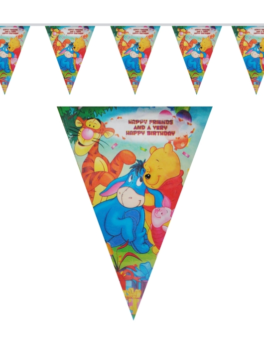 Flag / Banner Winnie The Pooh (Happy Friends and Happy Birthday)