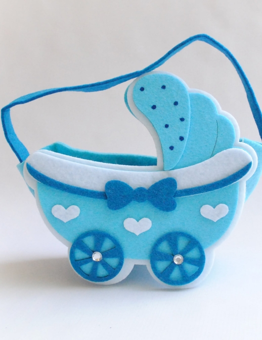 Baby shower decor Trolley-Bag- M- (Sky blue)-Felt Fabric