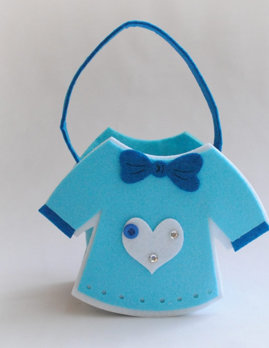 Baby shower decor Dress-Bag - M- (Sky blue)- Felt Fabric