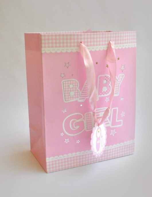Gift Paper Bag Baby Shower Pink (Baby Girl)