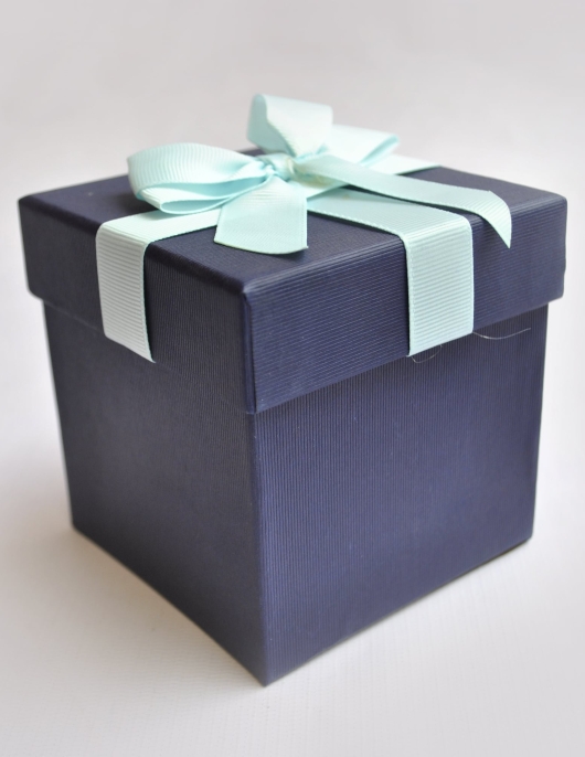 Blue Texture Gift Box 9.5 x 9.5 x 10cms