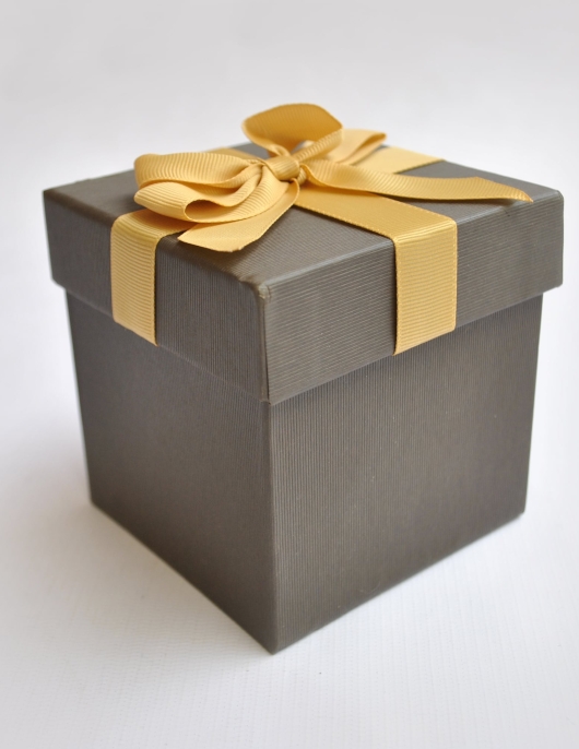 Brown Texture Gift Box 9.5 x 9.5 x 10cms