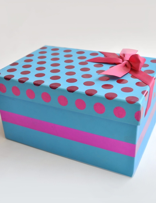 Blue Polka Dots Gift Box - Large
