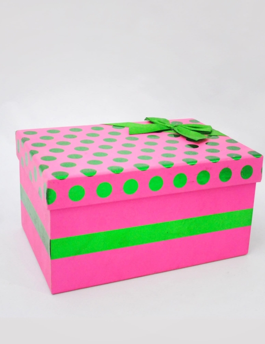 Pink Polka Dots Gift Box - Medium