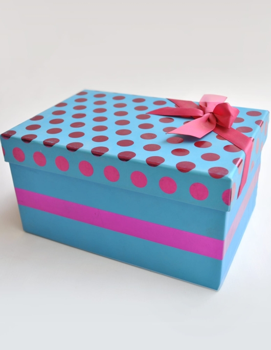 Blue Polka Dots Gift Box - Medium