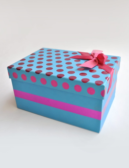 Blue Polka Dots Gift Box - Small