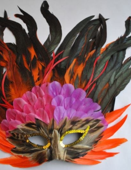 Girl Furr Full Face Mask Orange
