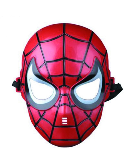 Plastic Full Face Mask Spiderman Red 