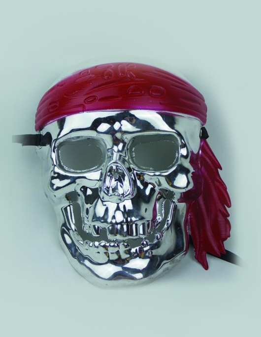 Plastic Pirate Mask Silver