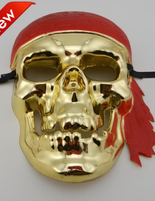 Plastic Pirate Mask Gold