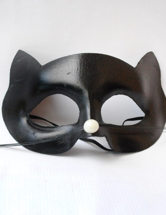 Plastic Girl Cat Mask Black