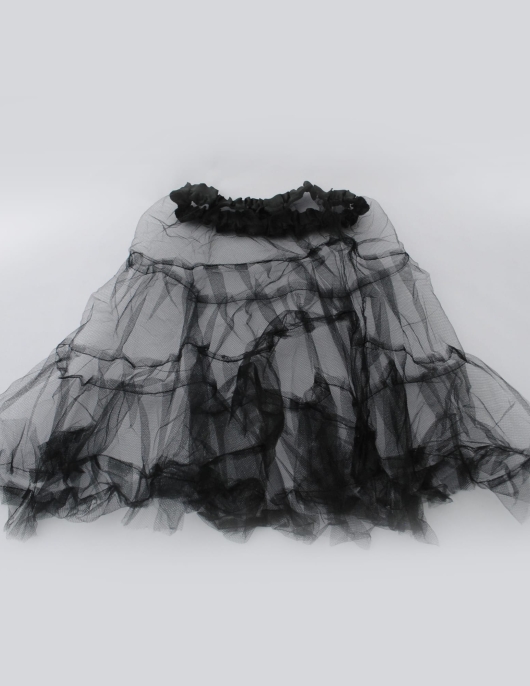 Pack of 1 - Adult Women Black Net Mesh Can Can Skirt 