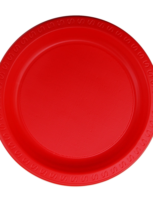 Red Round Plastic Deep Plates