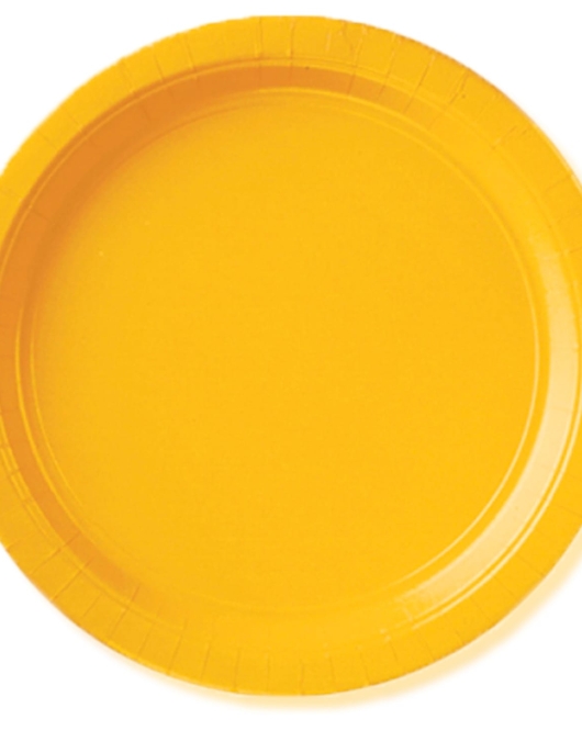 Yellow Round Plastic Plates