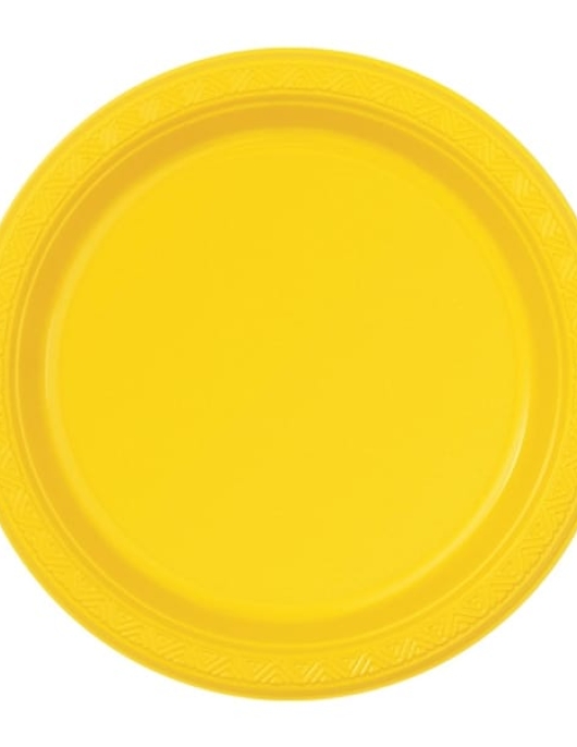 Yellow Oval Plastic Plates