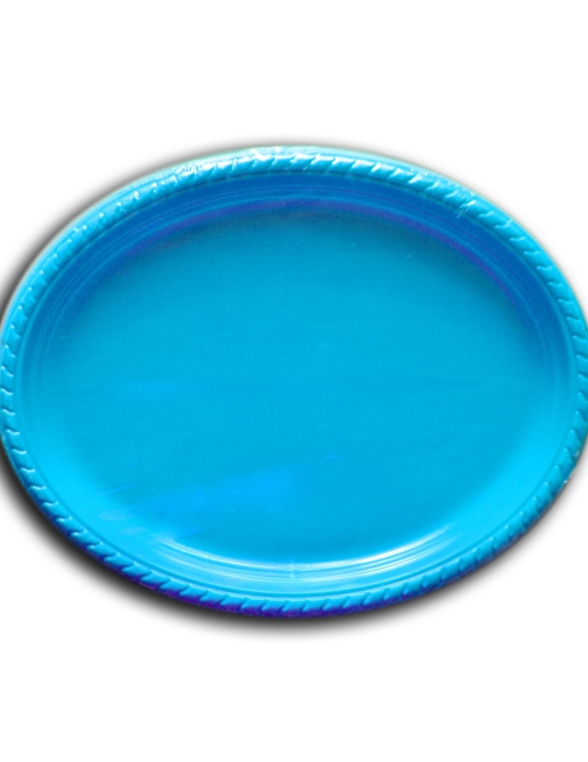 Blue Oval Plastic Plates